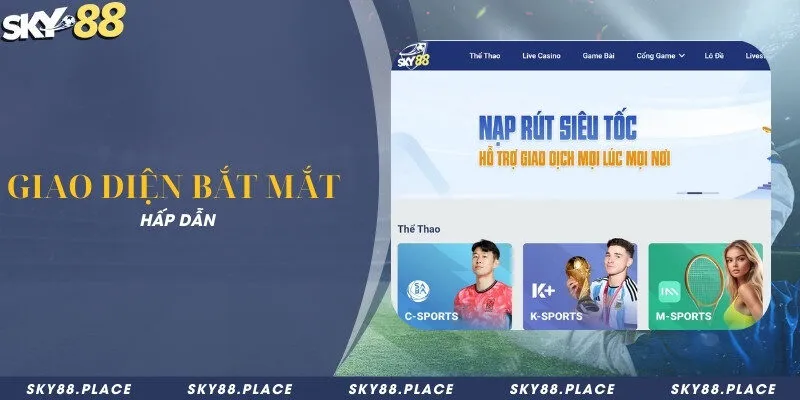 SKY88 7 Giao diện bắt mắt hấp dẫn