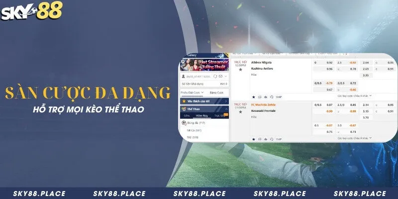 SKY88 6 Sàn cược đa dạng, hỗ trợ mọi kèo thể thao